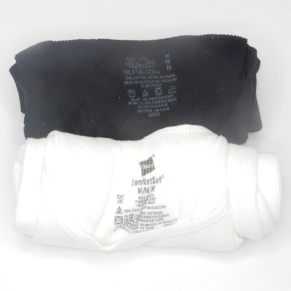 Fruit of the Loom Black /Hanes White Tanks NWOT (TS016) - Picture 6 of 6